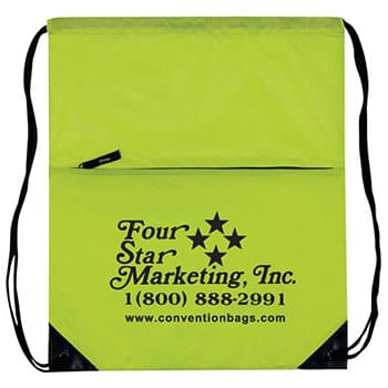 Select Drawstring Tote Bags w/Zipper Pocket