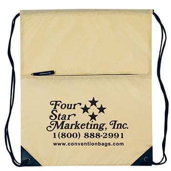 Select Drawstring Tote Bags w/Zipper Pocket