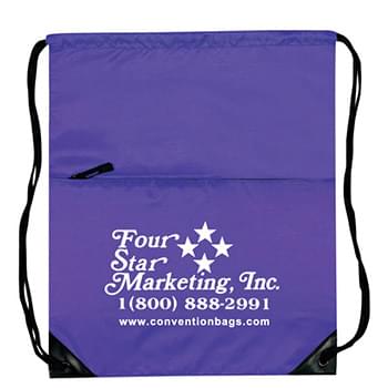 Select Drawstring Tote Bags w/Zipper Pocket