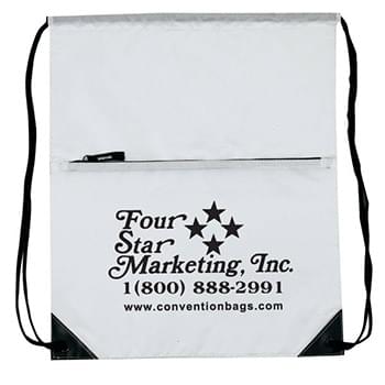 Select Drawstring Tote Bags w/Zipper Pocket