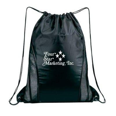Mesh Accent Drawstring Tote Bags-Pack