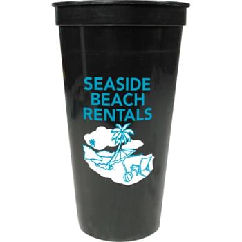 24-oz. Stadium Cup - 24-ounce stadium cup comes in a wide variety of colors.  Made in USA.  BPA-Free. Offset decoration also available.  Contact factory or visit website for further details.