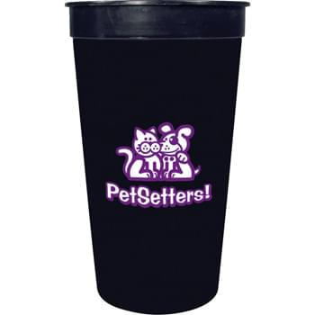 32-oz. Stadium Cup - 32-ounce stadium cup comes in a wide variety of colors. Made in USA. BPA-Free.  Offset decoration also available.  Contact factory or visit website for further details.