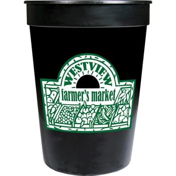 12-oz. Stadium Cup - 12-ounce stadium cup comes in a wide variety of colors. Made in USA. BPA-Free.  Offset decoration also available.  Contact factory or visit website for further details.