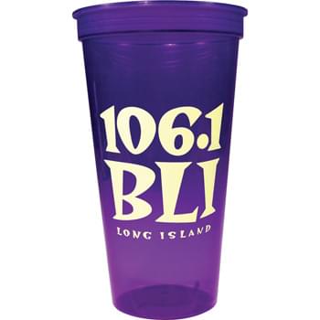 24-oz. Jewel Stadium Cup - 24-ounce translucent stadium cup comes in a wide variety of colors. Made in USA. BPA-Free.