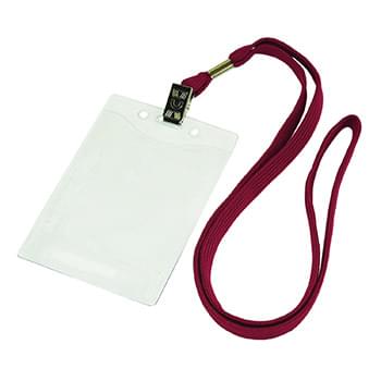 3/8 inch Flat Blank Lanyards with Badge Holder