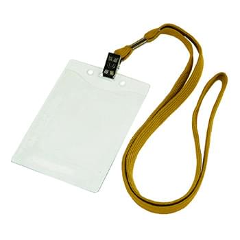 3/8 inch Flat Blank Lanyards with Badge Holder