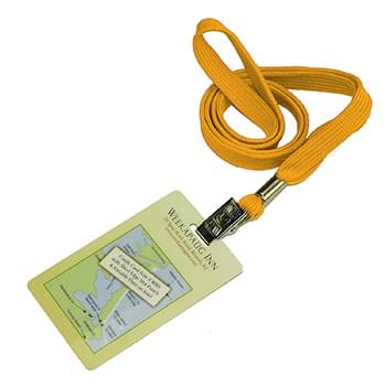 3/8 inch Flat Blank Lanyards with PVC Card