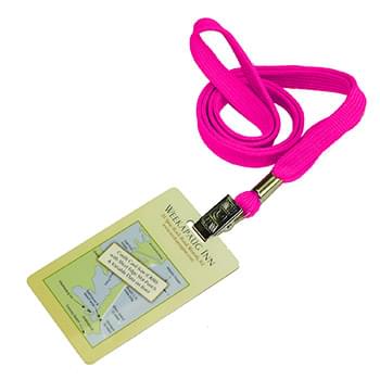 3/8 inch Flat Blank Lanyards with PVC Card