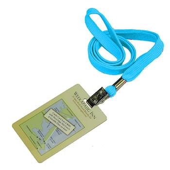 3/8 inch Flat Blank Lanyards with PVC Card