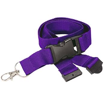 1 inch Polyester Lanyards w/ Buckle Release and Safety Breakaway