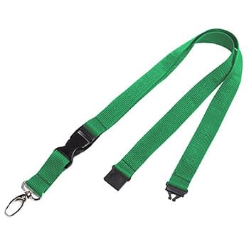 3/4 inch Polyester Lanyards w/ Buckle Release and Safety Breakaway