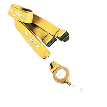 1/2 inch Polyester Lanyards w/ Retractable Reel Combo