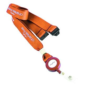 1/2 inch Polyester Lanyards w/ Retractable Reel Combo