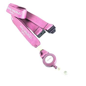 1/2 inch Polyester Lanyards w/ Retractable Reel Combo