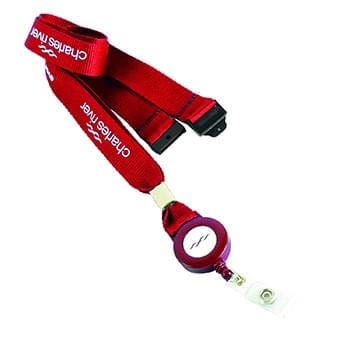 1/2 inch Polyester Lanyards w/ Retractable Reel Combo