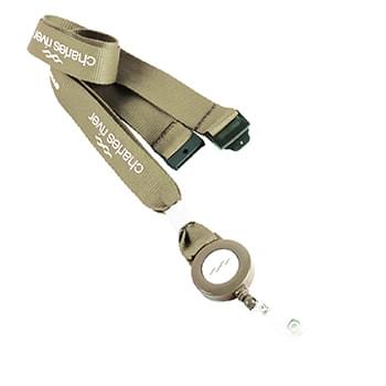 1/2 inch Polyester Lanyards w/ Retractable Reel Combo