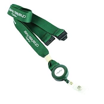 3/4 inch Polyester Lanyards w/ Retractable Reel Combo