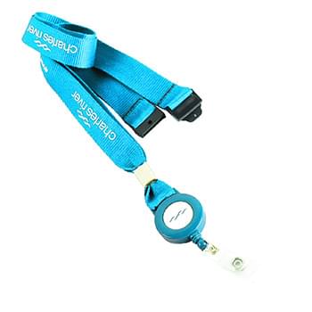 3/4 inch Polyester Lanyards w/ Retractable Reel Combo