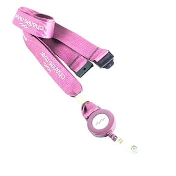 3/4 inch Polyester Lanyards w/ Retractable Reel Combo