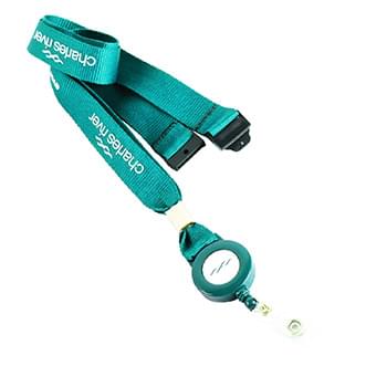 3/4 inch Polyester Lanyards w/ Retractable Reel Combo