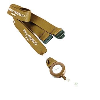 3/4 inch Polyester Lanyards w/ Retractable Reel Combo