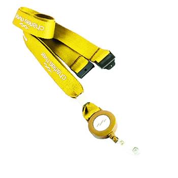 3/4 inch Polyester Lanyards w/ Retractable Reel Combo