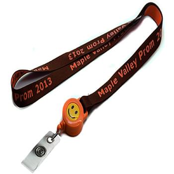 1/2 inch Woven Lanyards w/ Retractable Reel Combo