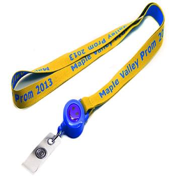 1/2 inch Woven Lanyards w/ Retractable Reel Combo