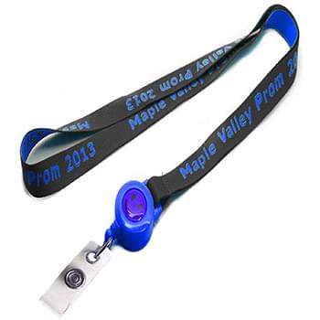 1/2 inch Woven Lanyards w/ Retractable Reel Combo