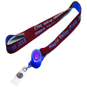 1/2 inch Woven Lanyards w/ Retractable Reel Combo