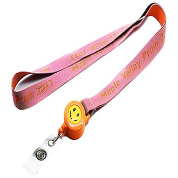 1/2 inch Woven Lanyards w/ Retractable Reel Combo