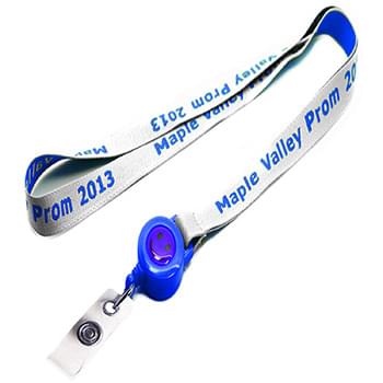 1/2 inch Woven Lanyards w/ Retractable Reel Combo