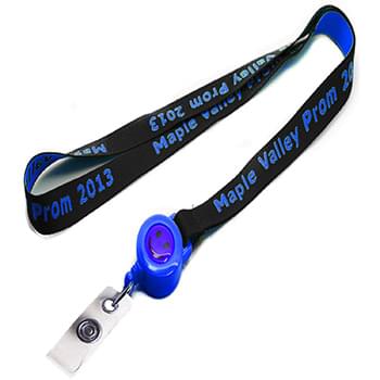 3/4 inch Woven Lanyards w/ Retractable Reel Combo