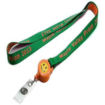 3/4 inch Woven Lanyards w/ Retractable Reel Combo