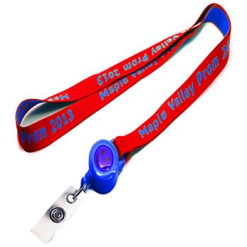 3/4 inch Woven Lanyards w/ Retractable Reel Combo