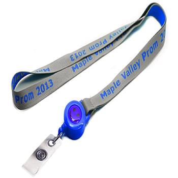 5/8 inch Woven Lanyards w/ Retractable Reel Combo