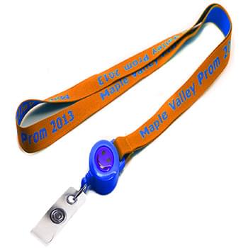 5/8 inch Woven Lanyards w/ Retractable Reel Combo