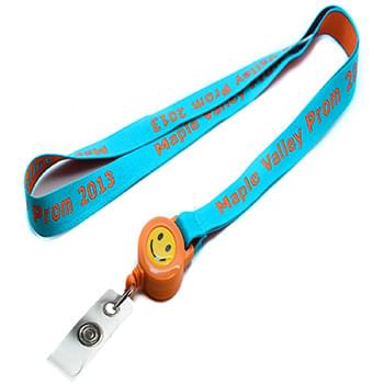 5/8 inch Woven Lanyards w/ Retractable Reel Combo