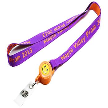 5/8 inch Woven Lanyards w/ Retractable Reel Combo