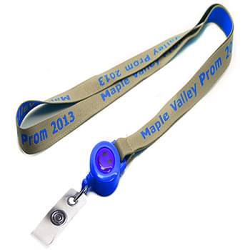 5/8 inch Woven Lanyards w/ Retractable Reel Combo