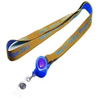 5/8 inch Woven Lanyards w/ Retractable Reel Combo