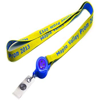 5/8 inch Woven Lanyards w/ Retractable Reel Combo