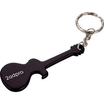 Guitar Bottle Opener - Bottle opener with metal split key ring.