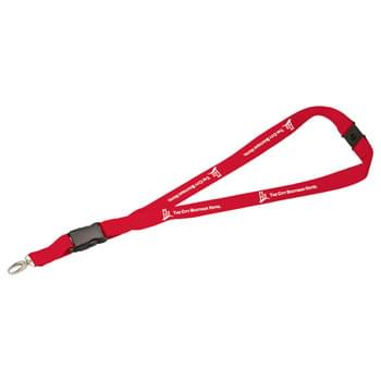 Hang In There Lanyard Plus - 1-inch wide and 22-inch long lanyard includes breakaway neck clip and detachable plastic clip with wide metal swivel hook.