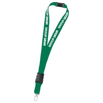 The Reflective Stitch Lanyard - 1-inch wide, reflective-accent lanyard includes breakaway neck clip and detachable plastic clip with wide metal swivel hook. Lanyard length: 18.5-inches per side. Second location setup & run charge waived if both sides decorated with same artwork.  Clear PVC Badge Holders available at additional charge. SM-2460: US $0.12/CDN $0.19 (G), SM-2461: US $0.12/CDN $0.19 (G), SM-2462: US $0.15/CDN $0.24 (G), and SM-2463: US $0.15/CDN $0.25 (G) each. Optional Badge holders not available for imprint. Optional Badge h