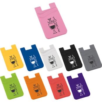 Dual Pocket Slim Silicone Phone Wallet - Adhesive tape on the back allows for easy application on most flat-backed smartphones. It has two pockets that each could hold one credit card/identification card/room key card/5 business cards or cash. Due to item material, PMS matching is not available.