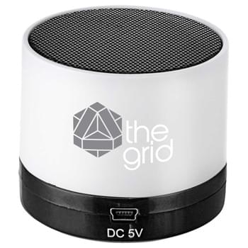 Cylinder Bluetooth® Speaker - Lightweight Bluetooth® speaker with an internal rechargeable battery that provides up to 1.5  hours of nonstop music. Built in music Control and Microphone for hands free easy calling. Micro charging cable included.  Bluetooth® working range is 10 meters 