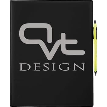 Maxx Portfolio - Includes refillable, 30 ruled page notepad. Interior document pocket. Elastic pen loop.
