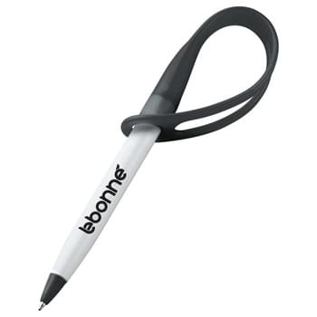 Hang In There Pen with Light - CLOSEOUT! Please call to confirm inventory available prior to placing your order!<br />Ballpoint pen with 1 LED and rubber loop for attachment to bags, notebooks and other accessories.